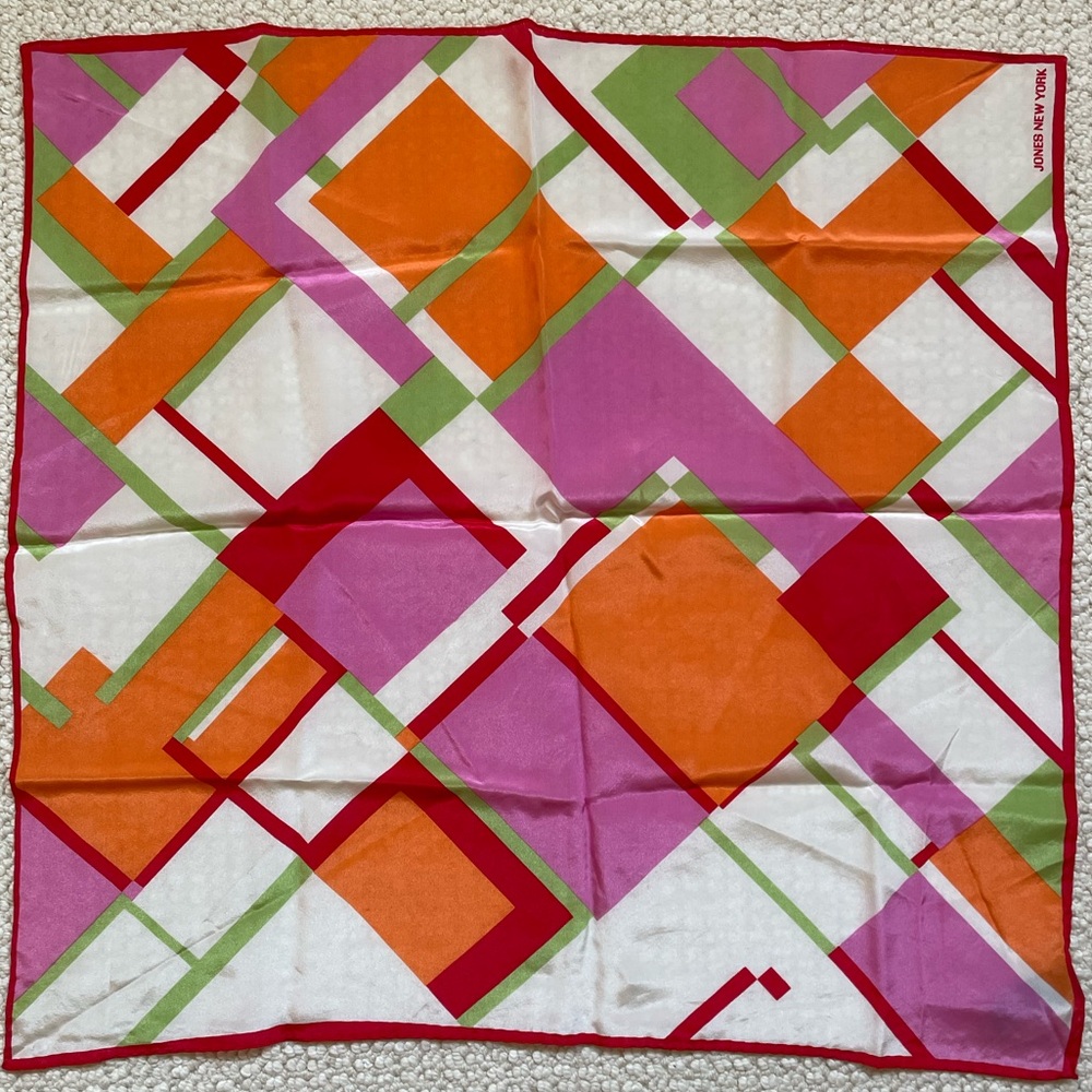 Jones New York | Vintage | Silk Scarf | Bold Geometric Square